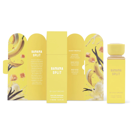 Gulf Orchid Banana Split EDP 100 ml — toote vaade; lähivaade; valgel taustal; lähim kadreering