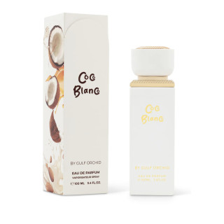 Gulf Orchid Coco Blanco EDP 100 ml — productverpakking; volledige compositie; op een witte achtergrond