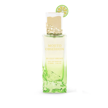 Gulf Orchid Mojito Obsession EDP 100 ml — товар и упаковка; полная композиция; на белом фоне