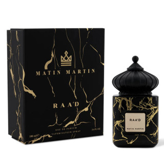 Matin Martin RAA'D Gulf Orchid EDP 100 ml — упаковка товара; очень крупный план; на белом фоне