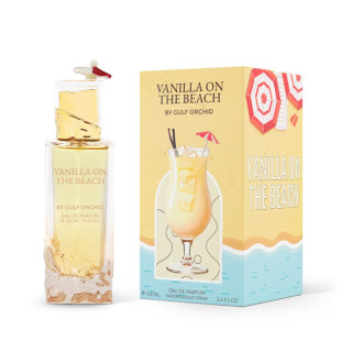 Gulf Orchid Vanilla On The Beach EDP 100 ml — упаковка товара; полная композиция; на белом фоне; самый близкий кадр