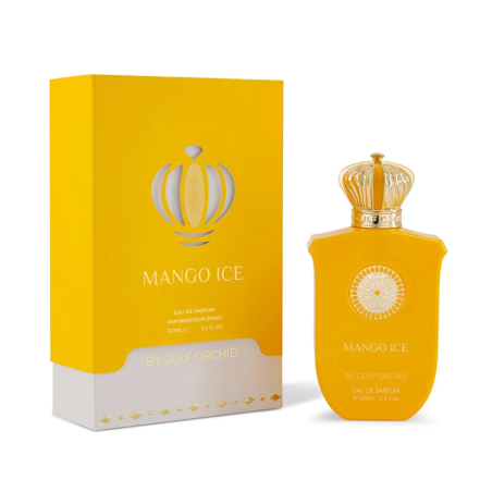 Gulf Orchid Mango Ice EDP 100 ml — товар и упаковка; крупный план; на белом фоне