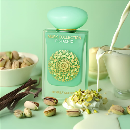 Gulf Orchid Pistachio EDP 60 ml — изображение товара; очень крупный план; на светлом фоне