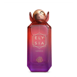 Fragrance World Elysia Elegance EDP 100 ml — produs văzut din față; compoziție completă; pe fundal alb