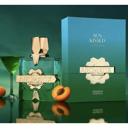 Fragrance World Aromatix Sun Kissed Extrait de Parfum 100 ml — Produktansicht; sehr nahe Detailaufnahme; auf weißem Hintergrund