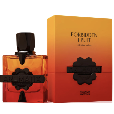 Aromatix Forbidden Fruit Extrait de Parfum 100 ml — productverpakking; zeer nabije close-up; op een witte achtergrond