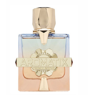 Fragrance World Aromatix Teas Me EDP 100 ml — product en verpakking; close-up; op een witte achtergrond