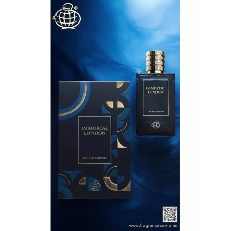 Fragrance World Immortal London EDP 100 ml — изображение товара; очень крупный план; на белом фоне