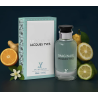Fragrance World Imaginari Jacques Yves EDP 100 ml — изображение товара; очень крупный план; с ингредиентами аромата