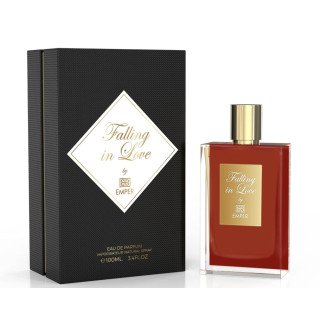 Emper Falling in Love EDP 100 ml — toode ja pakend; lähivaade; valgel taustal