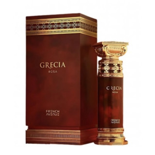 Fragrance World Grecia Rosa EDP 100 ml — productweergave; close-up; op een witte achtergrond; meest nabije kadrering