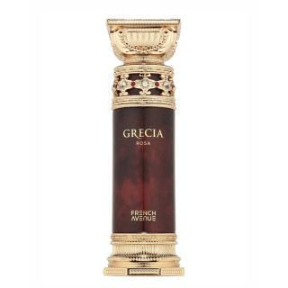 Fragrance World Grecia Rosa EDP 100 ml — productweergave; close-up; op een witte achtergrond; ruimste kadrering
