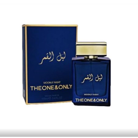 Fragrance World Moonlit Night Lail Al Qamar EDP 100 ml — упаковка товара; полная композиция; на светлом фоне