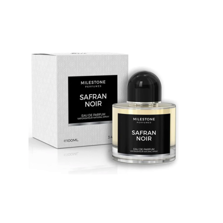 Emper Safran Noir EDP 100 ml — товар и упаковка; полная композиция; на белом фоне