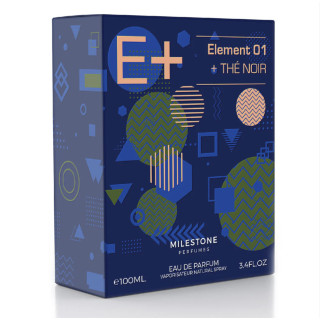 Emper Element 01+The Noir EDP 100 ml — productweergave; zeer nabije close-up; op een witte achtergrond