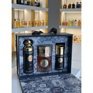 Desert Angel SET 3 in 1 EDP 100 ml — productweergave; zeer nabije close-up; op een witte achtergrond; meest nabije kadrering