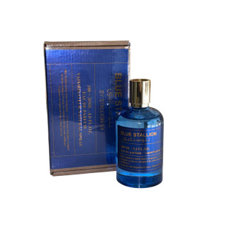 Emper Blue Stallion by Stallion 53 EDP 100 ml — товар и упаковка; полная композиция; на белом фоне