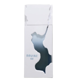 Fragrance World Ravine Ice EDP 100 ml — product en verpakking; close-up; op een witte achtergrond; ruimste kadrering