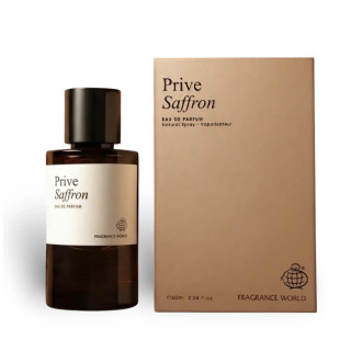 Fragrance World Prive Saffron EDP 60 ml — изображение товара; крупный план; на белом фоне