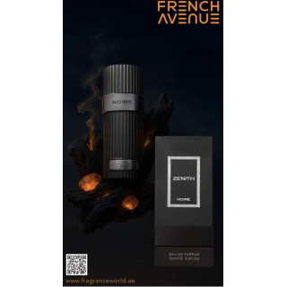 Fragrance World Zenith Noire EDP 100 ml — toote vaade; väga lähivõte; valgel taustal; kõige laiem kadreering