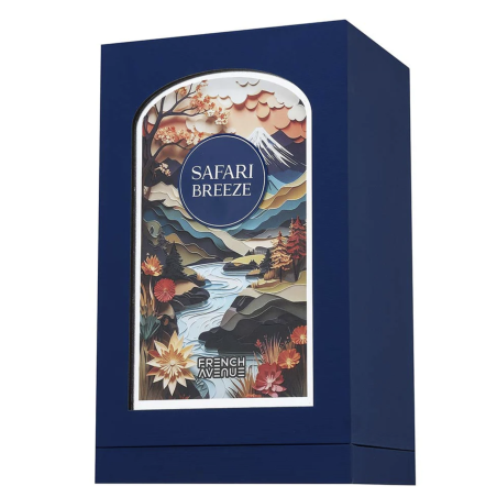 Fragrance World Safari Breeze Extrait de Parfum 100 ml — toote vaade; väga lähivõte; valgel taustal; kõige laiem kadreering