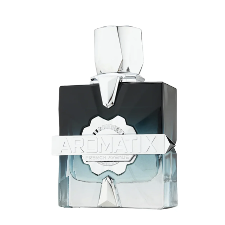 Fragrance World Aromatix Frostbite EDP 100 ml — product en verpakking; volledige compositie; op een witte achtergrond