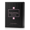 Fragrance World Valentia Rome Intense EDP 100 ml — produkto pakuotė; stambus planas; baltame fone