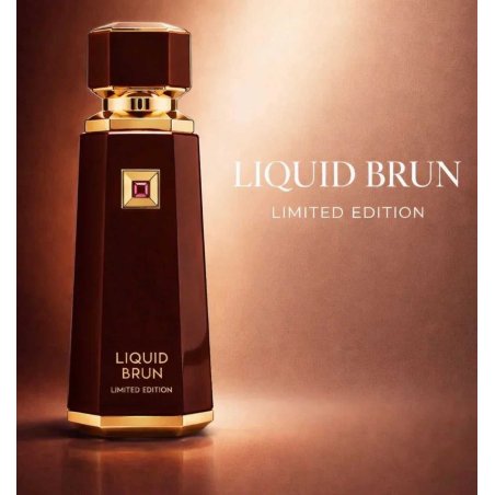 Fragrance World Liquid Brun LIMITED EDITION Extrait de Parfum 150 ml — изглед на продукта; много близък план; на светъл фон