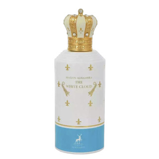 Lattafa Perfume The White Cloud Maison EDP 100 ml — produktvisning; nærbillede; på hvid baggrund; bredeste udsnit