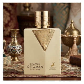 Lattafa Perfume Chateau Ottoman Maison EDP 100 ml — toote vaade; väga lähivõte; valgel taustal; lähim kadreering