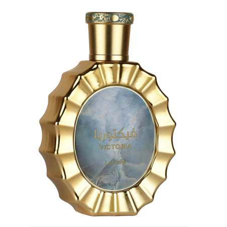 Lattafa Perfume Victoria EDP 100 ml — toote vaade; lähivaade; valgel taustal; kõige laiem kadreering