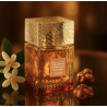 Lattafa Perfume Khamrah Dukhan EDP 100 ml — изображение товара; очень крупный план; на тёмном фоне