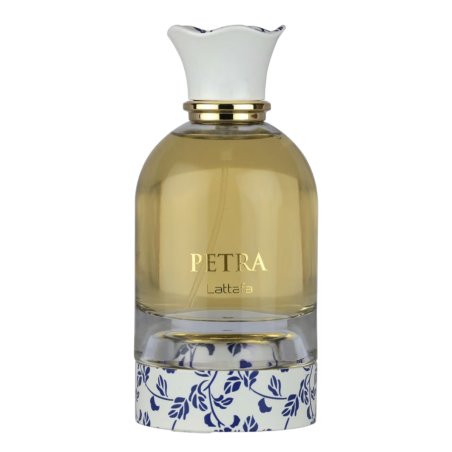 Lattafa Perfume Petra EDP 100 ml — изображение товара; крупный план; на белом фоне; самый широкий кадр