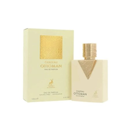 Lattafa Perfume Chateau Ottoman Maison EDP 100 ml — toote pakend; täiskompositsioon; valgel taustal