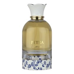 Lattafa Perfume Petra EDP 100 ml — товар спереди; крупный план; на белом фоне