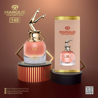 Fragrance World Marque 148 EDP 25 ml — toote vaade; väga lähivõte; tumedal taustal