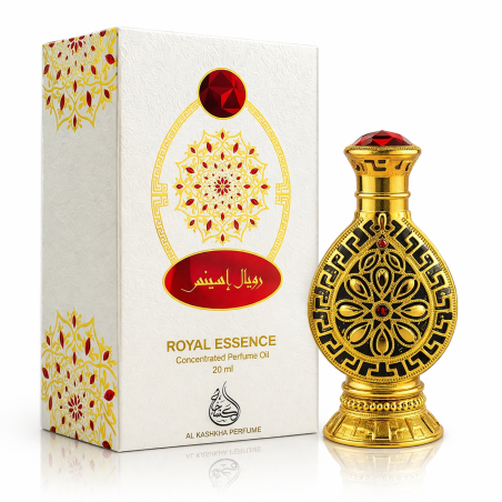 Fragrance World Royal Essence 20 ml — produkto pakuotė; artimas vaizdas; baltame fone
