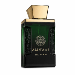 Fragrance World Amwaaj Epic Wood EDP 100 ml — товар спереди; крупный план; на белом фоне