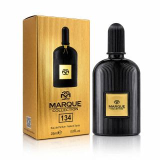 Fragrance World Marque 134 EDP 25 ml — produit et emballage; gros plan; sur fond blanc