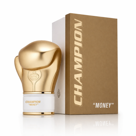 Fragrance World Champion Money EDP 80 ml — упаковка товара; крупный план; на белом фоне; самый широкий кадр