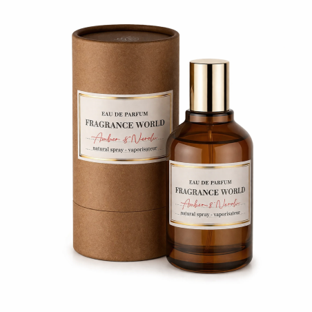 Fragrance World Amber Neroli EDP 100 ml — изображение товара; крупный план; на белом фоне