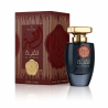 Lattafa Perfume Al QUBAH EDP 100 ml — товар и упаковка; крупный план; на белом фоне