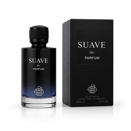 Fragrance World Suave Parfum EDP 100 ml — product en verpakking; close-up; op een witte achtergrond