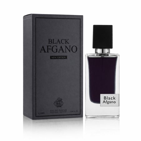 Fragrance World Black Afgano EDP 60 ml — товар и упаковка; крупный план; на белом фоне; самый близкий кадр
