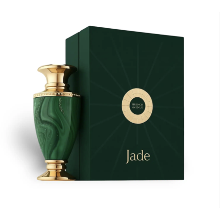 Fragrance World Jade EDP 100 ml — productweergave; close-up; op een witte achtergrond; meest nabije kadrering