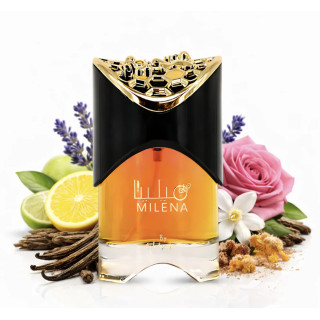 Lattafa Perfume Milena EDP 100 ml — изображение товара; крупный план; на белом фоне; самый близкий кадр