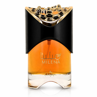 Lattafa Perfume Milena EDP 100 ml — товар спереди; крупный план; на белом фоне