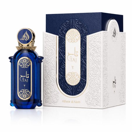 Fragrance World Taj 2 Athoor Al Alam EDP 90 ml — produkt a balení; detail; na bílém pozadí