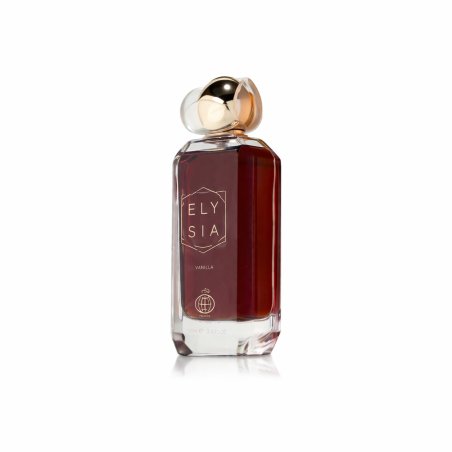Fragrance World Elysia Vanilla EDP 100 ml — toote vaade; lai kompositsioon; valgel taustal; lähim kadreering