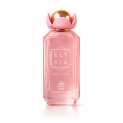 Fragrance World Elysia Vanilla Sugar EDP 100 ml — producto visto de frente; composición completa; sobre fondo blanco